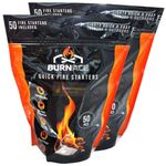 BURNACE 100 Fire Lighters Fire Starter Sachets - Eco Friendly, Odourless and Easy-To-Use, Perfect for BBQ'S, Stoves, Fireplaces or Campfires