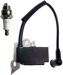 530039198 Ignition Coils with Spark Plug for Husqvarna Poulan Craftsman Chainsaws Engine Module,Replaces Coil 53005227