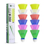 QICHUAN Whizz Nylon Badminton Shuttlecocks Birdies for Recreational Racket Sports Game, Foam Head Mix 12PC