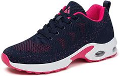 Mishansha Women Air Cushion Walking Sneakers Lightweight Breathable Fitness Arch Support Athletic Sports Shoes Jogging Road Running Shoes Rose 7