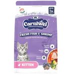 Carniwel Dry Cat Food with Fresh Fish & Shrimp | Fresh & Natural Ingredients | Highly Palatable | Supports Healthy Skin & Glossy Coat | Premium Nutrition for Kitten, 1Kg