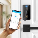 ONERVA™ Biometric Fingerprint Smart Lock with App Controlled Bluetooth & Keyless Entry, 8-in-1 Digital Deadbolt & Modern Door Lever Set