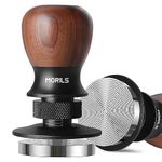 MORILS Espresso Tamper 58mm, Walnut Wood, Coffee Tamper with Stainless Steel Base Hand Coffee Tamper Fits for All 58mm 58.5mm Portafilters, Wood