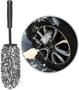 URAQT Car Wheel Brush, No Metal Wheel and Rim Detailing Brush, Car Wheel Cleaning Brush, Soft Dense Alloy Wheel Brush, Suitable for Wheels and Rims of Cars/Motorcycles/Bicycles (Black)