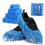 Drive Pro Shoe Cover Blue Pack of 100 Waterproof Reusable Shoe Covers Dust-proof Foot Covers, One Size Fit Most Crease Protectors Overshoes Boot Covers Protect Your Shoes, Carpets And Floors.