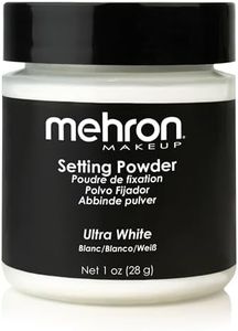 Mehron Makeup Setting Powder | Loose Powder Makeup | Loose Setting Powder Makeup Perfect for Halloween 1 oz (28 g) (Ultra White)