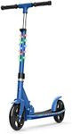 Jetson Scooters - Jupiter Jumbo Kick Scooter (Blue) - Collapsible Portable Kids Push Scooter - Lightweight Folding Design with Big Wheels and High Visibility RGB Light Up LEDs on Stem and Deck