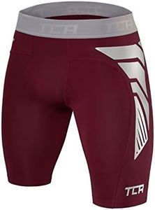 TCA Men's CarbonForce Pro Compression Base Layer Shorts Thermal Under Gear - Cabernet, Small