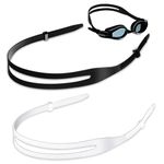 Fiada 2 Pcs Goggle Strap Replacement Silicone Swimming Head Band Water Sports Replacement Spare Accessories for Adults Swim Glasses Eyewear, Black and White