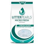 Litter Pearls Micro Fresh Scented Non-Clumping Crystal Cat Litter with Odorbond, 7lb,White, Clear and Blue Crystals,10609