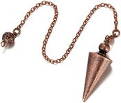 Top Plaza Bronze Metal Copper Spiritual Point Pendulum for Divination Healing Dowsing Wicca Balancing Pointed Cone Pendant Pendulum