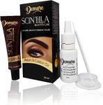 Demure Eyebrow Dye Kit, Professional Formula Brow Tint - contains Argan Oil & Castor Oil (Omega 6, Carotene, Vitamins А, Е, F), Fast and Safe Results (1.0 Black)