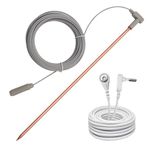 Copper Grounding Rod with 40ft Female Ground Cord, Portable Ground Rod Kit,Great for Grounded Earth Connected Products, Easy to Use with Grounding Mat, Grounding Sheet, Pillowcase, Blankets(1 Pack)