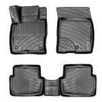 RizLiner Ford Maverick 2022-2025 (No Hybrid Models) Floor Mats 3D Custom Fit Compatible with Ford Maverick Rubber Car Mats Laser Measured Floor Liners All Weather Non-Slip TPE (Front & Rear, Black)