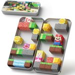 Magnetic Blocks, Travel Toy Magnet Building Blocks for Toddlers, Portable Tin Box as Building Base Magnetic Blocks, STEM Educational Magnet Toys Gift for Ages 3+ Year Kids (35pcs Brave Adventurer)