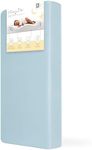 Dream On Me Snuggles Extra Firm Fiber Portable and Mini Crib Mattress in Blue Mist, Greenguard Gold Certified, Soft Breathable Mesh Cover, Lightweight Baby Mattresses for Cribs
