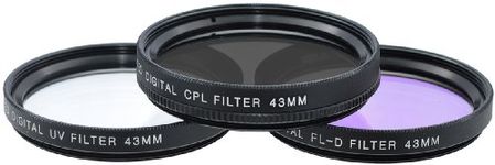 Xit 43 mm UV/CPL/FL-D Camera Filter Kit 43 mm – Filters for Cameras (4.3 cm, Camera Filter Kit, 3 Pieces)