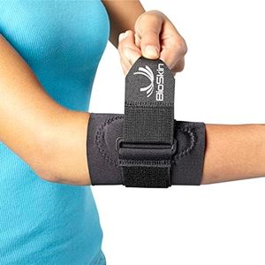 Hypoallergenic Elbow Band with Compression Pad and Supportive Strap for Pain Relief from Tennis Elbow and Golfer's Elbow - By BioSkin (XXLarge)