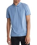 Calvin Klein Men's Smooth Cotton Monogram Logo Polo Shirt, Infinity, Small