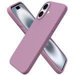 ORNARTO Compatible with iPhone 16 Case 6.1",Liquid Silicone 3 Layers Full Covered Soft Gel Rubber Phone Case,Shockproof Protective Cover 6.1 Inch with Anti-Scratch Microfiber Lining-Lilac Purple