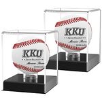 KKU Baseball Display Case 2 Pack, Baseball Holder for Ball Display Cube Box, UV Protected Acrylic Baseball Storage Official Size Box, Memorabilia Display Case for Baseball