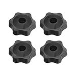 uxcell Clamping Handle Screw Knobs Handle M6 Threaded Star-Shape 4pcs