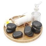 Master Massage 8-Piece Black Lava Hot Stone Massage Set - Large Oval Stones 7.6 x 5.6 x 2.5 CM - Natural Basalt Massage Stones for Professional, Spa, Massage Therapy, Relaxation