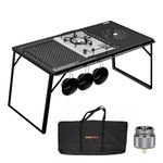 ONLYFIRE OUTDOOR LIVING Onlyfire IGT Collapsible Camping Table Kit with Table Stove, Starboard, and Storage Bag, GS337