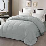 Exclusivo Mezcla 7.5 Tog Double Size Down Alternative Duvet Quilted Duvet Insert with Corner Tabs for All Seasons - Breathable, Lightweight and Machine Washable (200x200 CM, Light Grey)