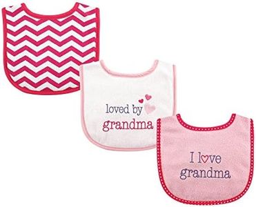 Luvable Friends 3 Piece Drooler Bibs with Fiber Filling for Girls, I Love Grandma