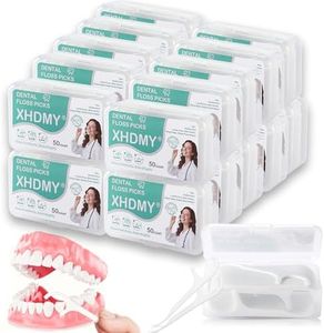 XHDMY 1000 Count Floss Picks Dental Tooth Picks Floss Sticks Flossers Strong Toothpicks in Handy Travel Cases for Family Restaurant Bulk Adults Teeth Cleaning