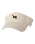 Go All Out Adjustable Stone Adult Horse Embroidered Visor Dad Hat