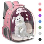 Henkelion Dog Carrier Backpack Front Pack, Pet Carrier Back Pack for Small Medium Cat Puppy Doggie, Dog Body Carrying Bag Travel Space Capsule Knapsack - Pink