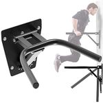 Senshi Japan Wall Mounted Dip Station - Folding Wall Parallettes Bar For Calisthenics, Bodyweight and Weighted Dips, Pullups - Perfect For Home Gyms, Garages, Gardens, Etc.