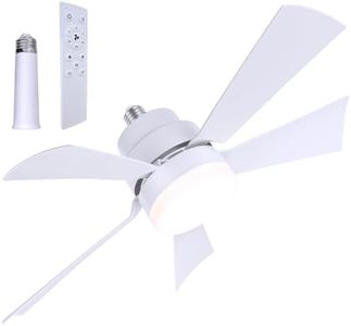 Bstsilver Upgrade Socket Fan Light 20" with Remote, 1200 Lumens LED Dimmable 3CCT 3 Timer Adjustable Speed Quiet, Ceiling Fan w/Lighting Bulb Replacement for Bedroom Kitchen Living Room, Easy Install