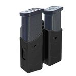 OWB Double Magazine Holster, Universal Magazine Holder for 9mm/40/45 Dual Stack Magazines fit Glock/S&W/Ruger/Sig Sauer/Taurus/Beretta/Springfield/CZ/Walther/H&K Mags, Adjustable Belt-Clip Mag Pouch