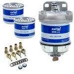 KATSU Diesel Fuel Filter Water Seperator Kit with 2 Extra Filters Compatible with CAV296 for Diesel Engines Marine Boat Trucks Tractors Electric Generators 482730X