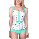 LittleForBig Modest Kawaii One Piece Swimwear Bathing Suit Swimsuit – Vintage Sweets XXL