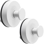 DGYB Shower Towel Suction Cup Hook Glass Door Wall Bathroom Loofah Robe Hook Coat Hat Suction Hook Heavy-Duty Waterproof Strong ABS Kitchen Room Storage Hook 11 pounds 2 Packs White