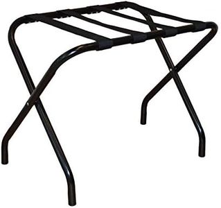 Harbour Housewares Folding Metal Luggage Rack Suitcase Stand - Black