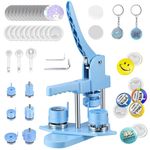 Button Maker Badge Machine Multiple Sizes 25+32+58MM DIY 300 Plastic Pin Back Button Sets, DOYFAY Badge Press Machine with 10 Bottle Opener, 10 Key Chain Suits, Molds & Round Paper Cutter