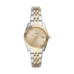 Fossil Watch for Women Scarlette Mini, Quartz Movement, 32 mm Silver Stainless Steel Case with a Stainless Steel Strap, ES4949