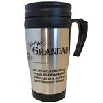 Arora 8839 World's Best Grandad Travel Mug, Stainless Steel, 400ml, Black