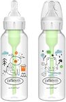 Dr. Brown's Natural Flow Anti-Colic Options+ Narrow Baby Bottle, Pig & Frog, 8 oz/250 mL, with Level 1 Slow Flow Nipple, BPA Free, 0m+, 2-Pack