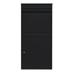 Parcel Post Drop Box XL Black Steel Outdoor Lockable 2 Keys Letter Mail Package Courier Container Delivery Storage Wall Mount Safe Secure Anti Fishing Scannable Barcode Screwdriver Fixing Kit