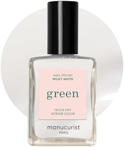 MANUCURIST • Green Esmalte de Uñas Blanco Lechoso • Esmalte Clásico 9-Free • Esmalte Vegano y de Origen Biológico (83%) • Manicura Profesional • 15 ml (MILKY WHITE)