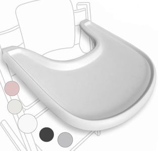 High Chair Tray Compatible with Stokke Tripp Trapp Chair – Matte White – NO Suction Plate Feature – Ergonomic Curved Design – BPA-Free, Easy to Assemble