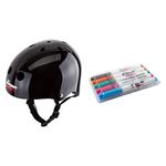 Wipeout Dry Erase Kids Bike Helmet, Black, Ages 5+