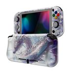 PlayVital ZealProtect Protective Case for Nintendo Switch Lite, Hard Shell Grip Cover for Nintendo Switch Lite w/Screen Protector & Thumb Grip Caps & Button Caps - Crystal Dragon