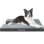 Nepfaivy Waterproof Dog Bed Large - Orthopedic Dog Bed and Memory Foam Mattress for Dog Crate, Soft Large Dog Beds with Removable and Washable Plush Cover, 90x60x7.5cm